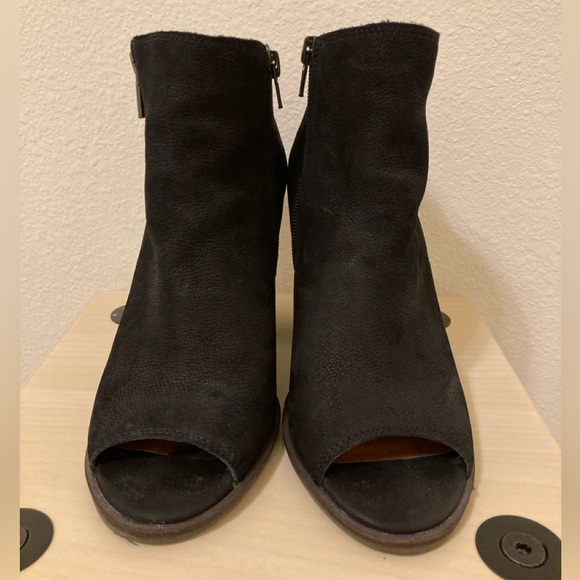 Lucky Brand Black Peep-Toe Ankle Booties - Picture 3 of 11